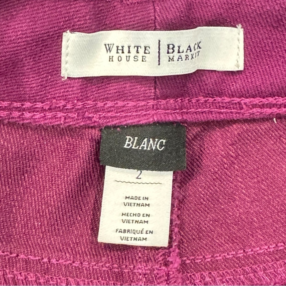 White House Black Market Size 2 Purple Jeans Blanc Slim Leg - Picture 3 of 4